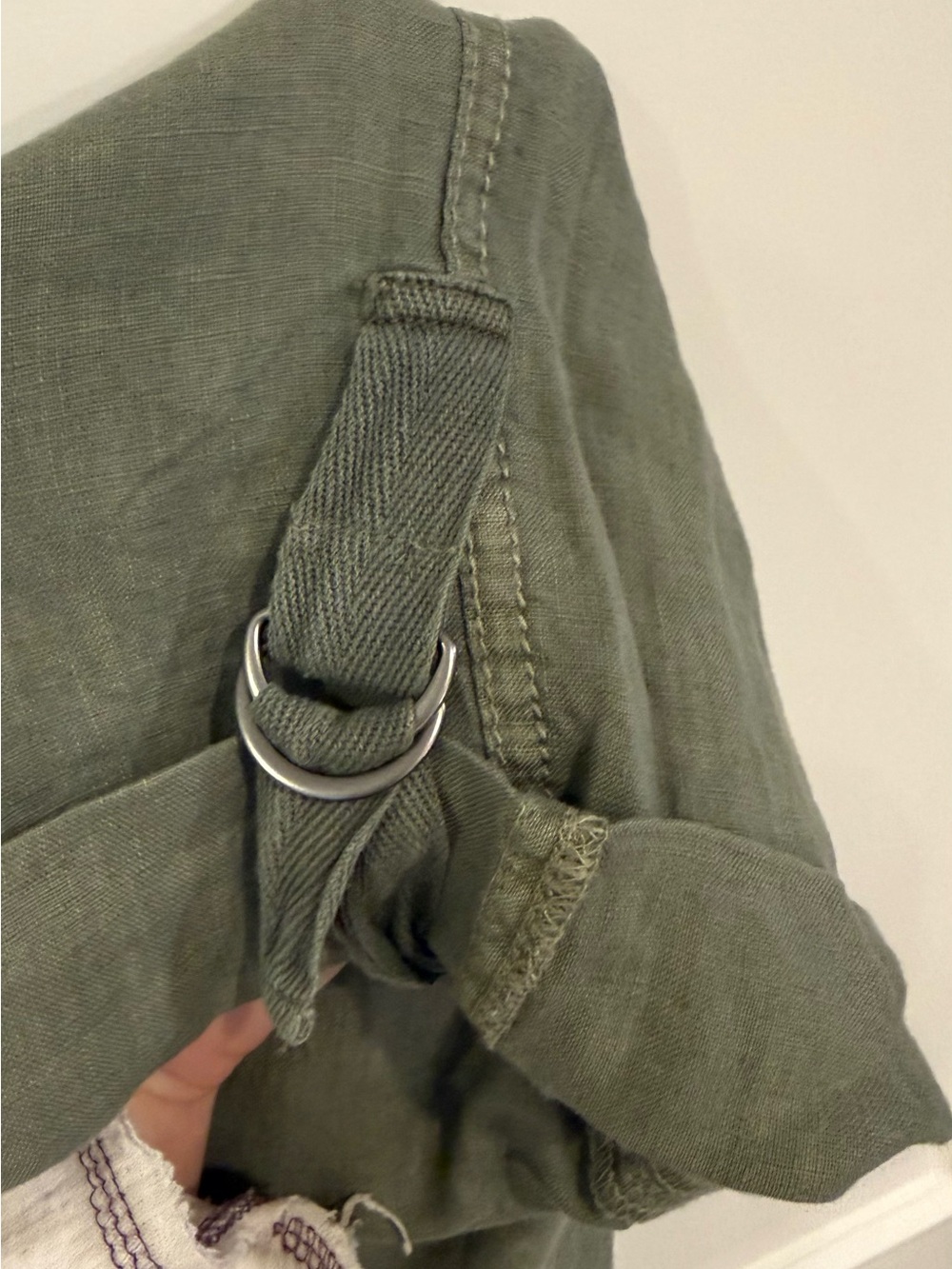 Marrakech Ivelisse Linen Cargo Pants Thyme NWT Size 29 Relaxed Straight Leg - Picture 5 of 10